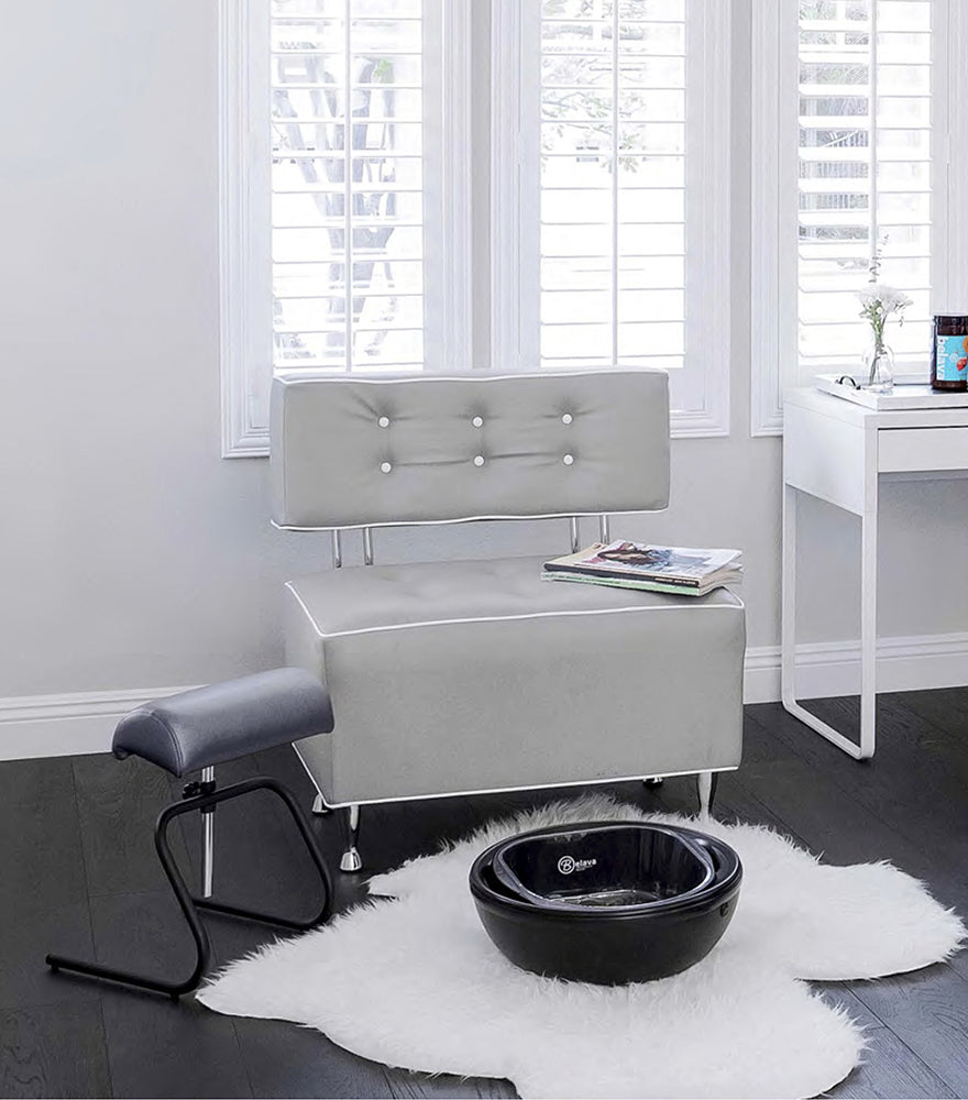 Trio Foot Spa - in Glitter Silver Bottom & Black Top | w/ Heat & Vibration