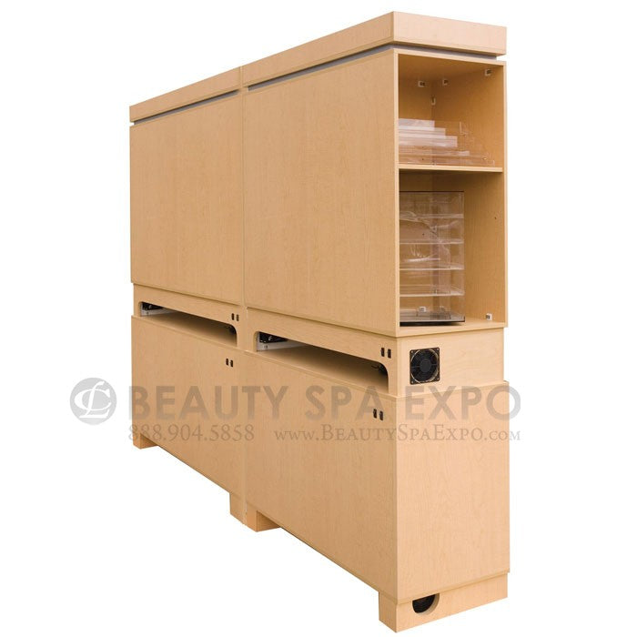 Contempo Double Salon Display Case with Nail Dryer