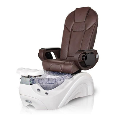 Dolphin WHITE Pedicure Chair, Chocolate Seat 