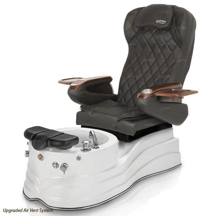 La Trento Pedicure Chair. 9660 Black Seat & Pearl White Base