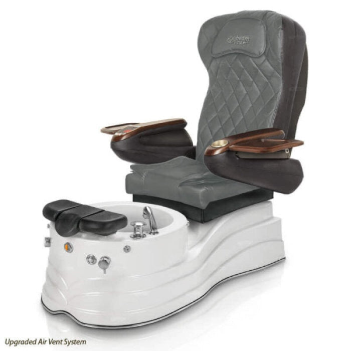La Trento Pedicure Chair. 9660 Gray Seat & Pearl White Base