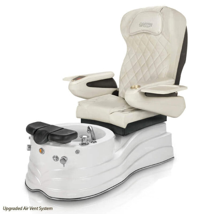 La Trento Pedicure Chair. 9660 White Seat & Pearl White Base