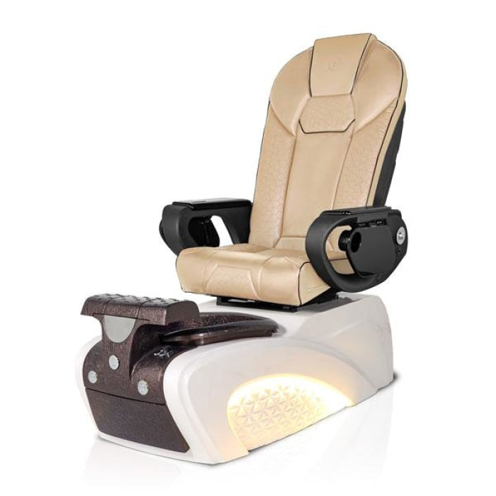 Milan CHOCOLATE Pedicure Chair. Thone Cream Seat