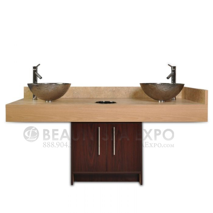 Contemporary Island Sink with Glass Bowl