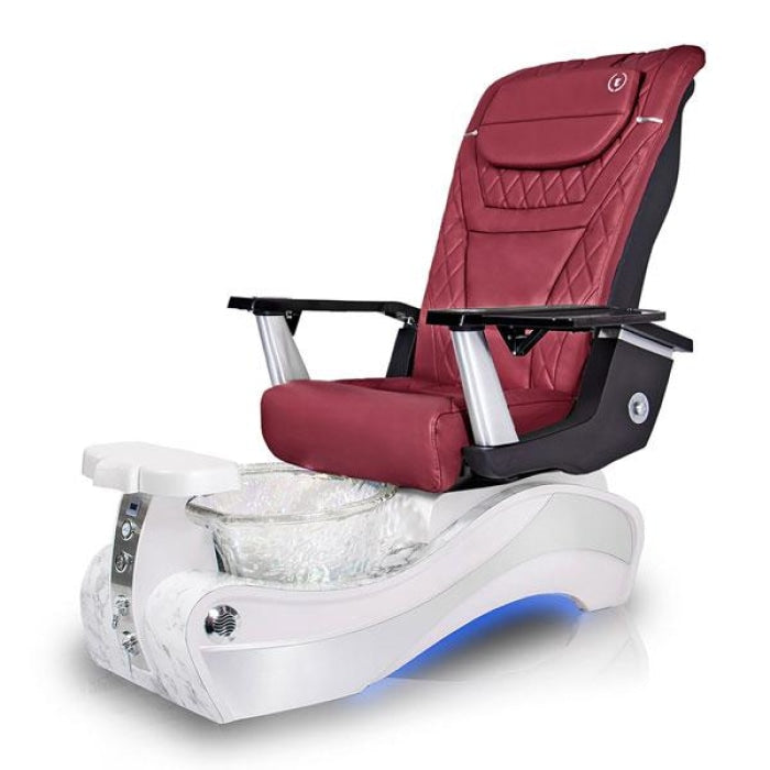 New Beginning WHITE-MARBLE Pedicure Chair. T Timeless Red Seat
