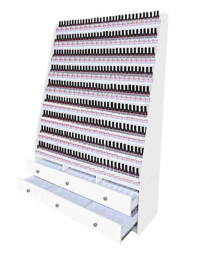 Elegance and consistency with the AYC nail furniture. Enjoy a WIDE VARIETY of COLOR SWATCHES for your salon strategy. Including GRAY lines of all nail tables, reception desks, nail dryers and nail polish racks. Browse to order.