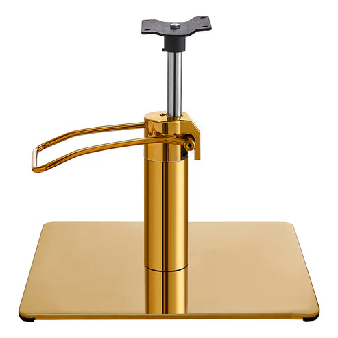 Salon Chair Hydraulic Pump and Square Base Set - Gold