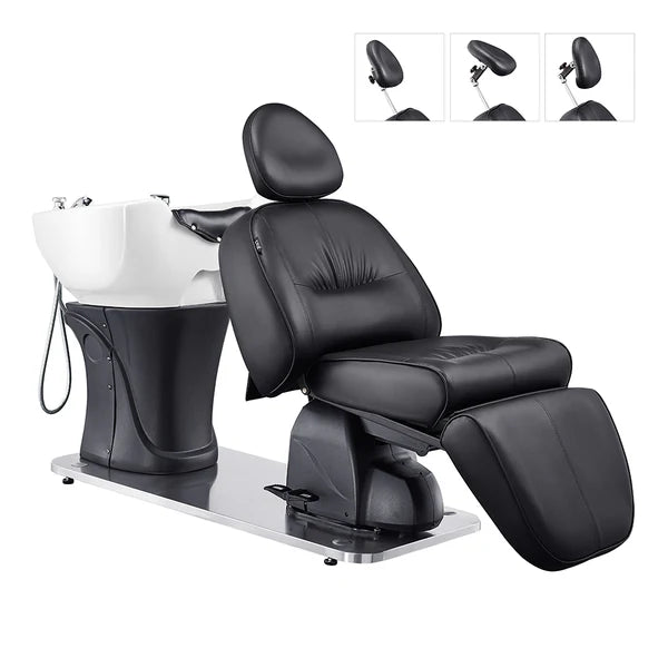 Maximus Spa Salon Reclining Shampoo Bed with Rotating Seat