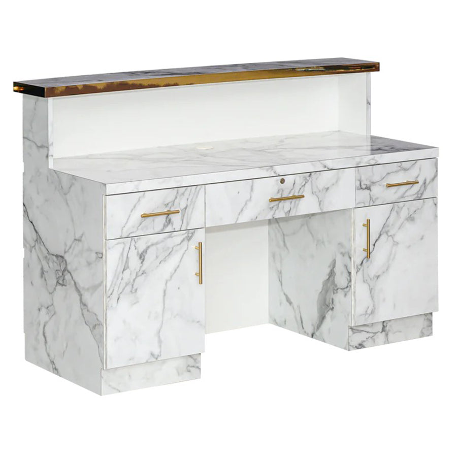 Gold & Marble Reception Desk