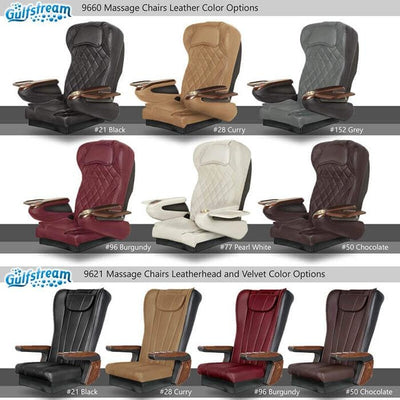 Monaco Pedicure Chair 9660, 9621 Massage Chair Color Options