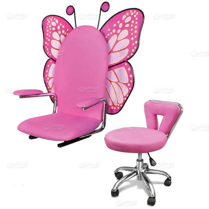 Gs9083 - Mariposa Chair is replacement for your Mariposa 3 or Mariposa 4 kid pedicure chair. It comes with the wings and the spider stool. Call us inventory check.