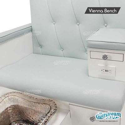 Vienna Single Pedicure Bench. Vibration massage on both back and seat portion of the Spa.