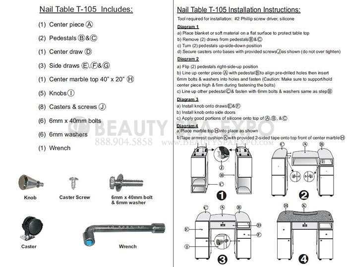 T-0639 Double Nail Table