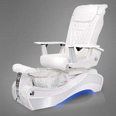 New Beginning WHITE-MARBLE Pedicure Chair. Prestige White Seat