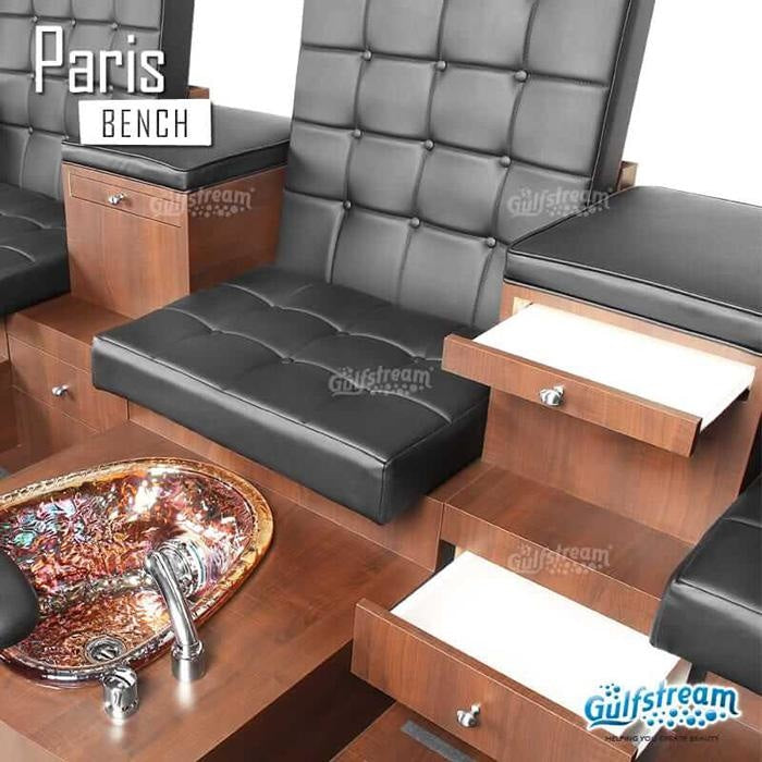 Paris Double Pedicure Bench. Genuine cushion seats