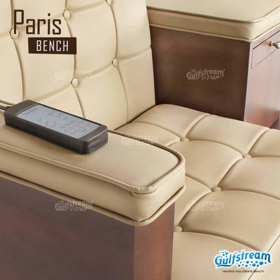Paris Triple Pedicure Bench. Padded armrests