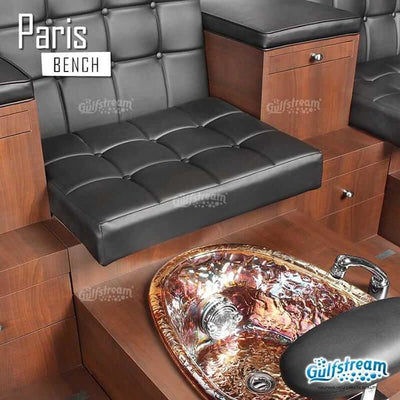 Paris Triple Pedicure Bench. Cushion Seat - Premium Ultra Leatherette.