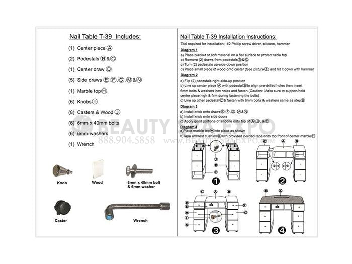 T-39G Double Nail Table