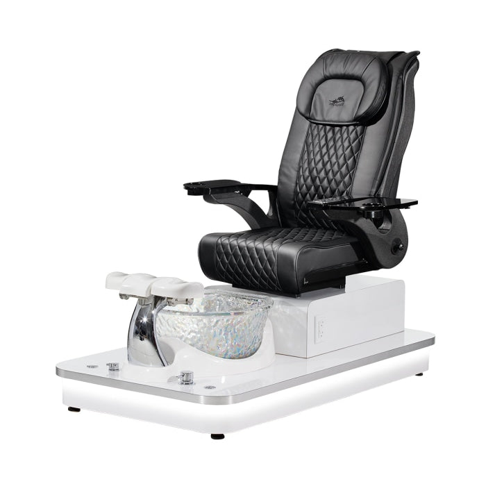 Felicity Freeform Pedicure Chair features  LED accent lighting along the sides of the platform.  Full shiatsu massage system.  Optional genuine or enduro leather upgrade.  