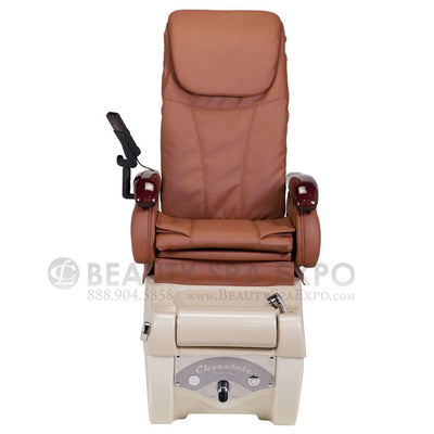 Chocolate 777 Pedicure Chair Mission Tile Chair, Almond / Coffee Base
