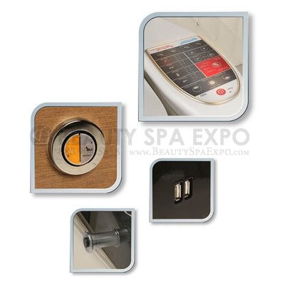 Integrated Remote Control, Technician Controller, USB and Electrical Outlet & Purse Hook