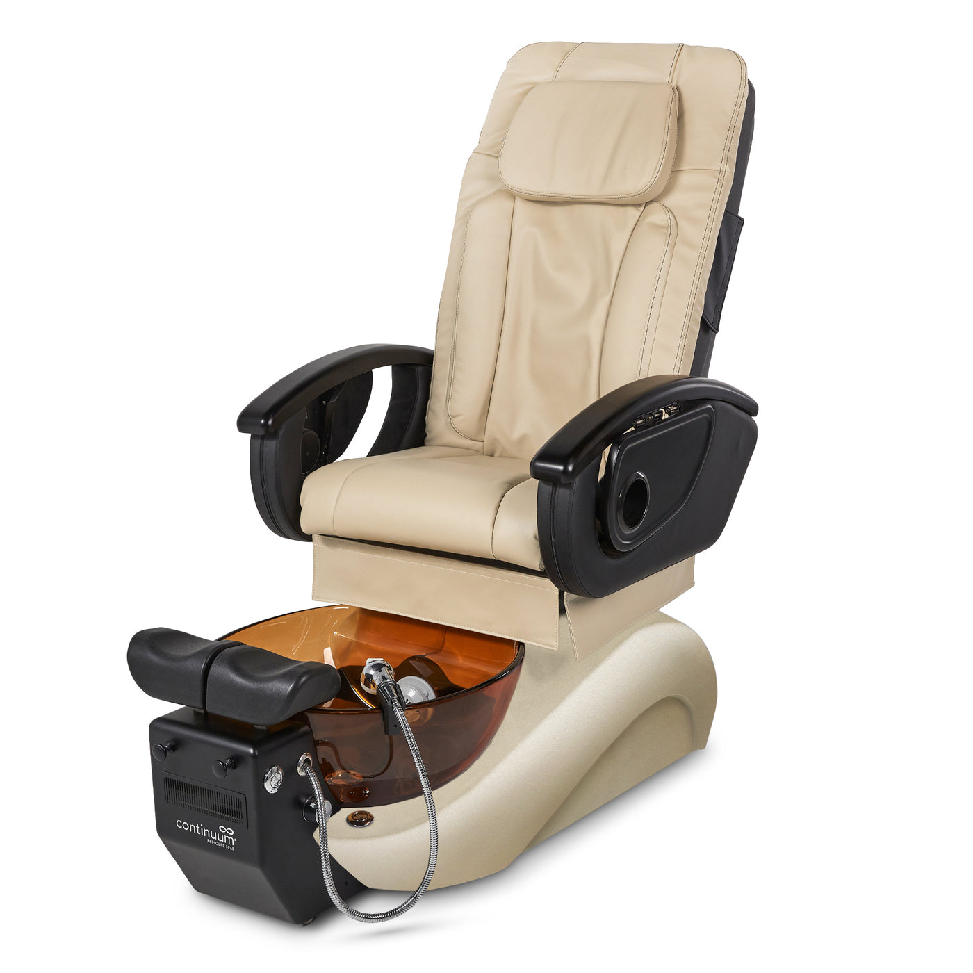 Le Rêve Pedicure Chair. Cream Color Seat, Sand Base And Gold Resin bowl