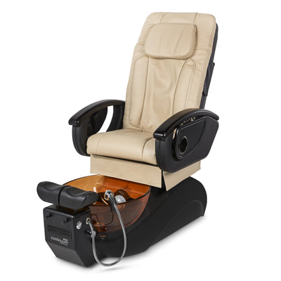 Le Rêve Pedicure Chair. Cream Color Seat, Black Base And Gold Resin bowl