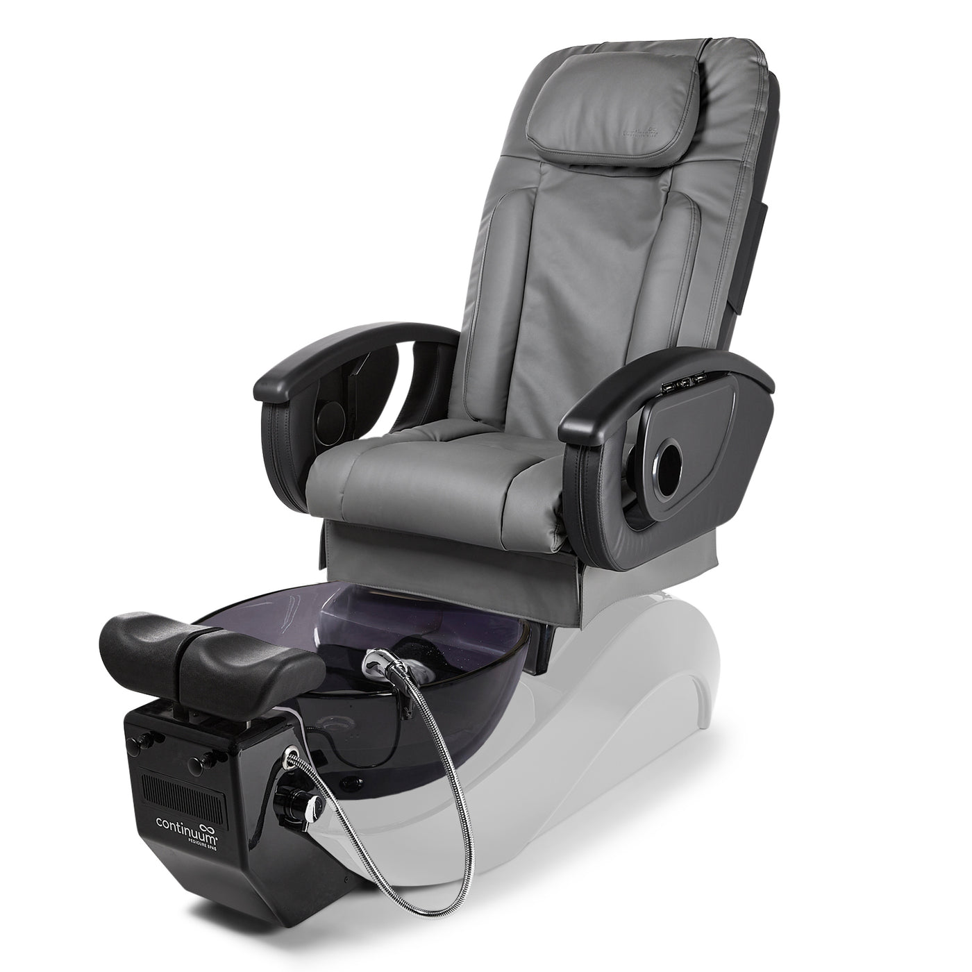 Le Rêve Pedicure Chair. Gray Color Seat, Diamond White Base And Smoke Resin bowl