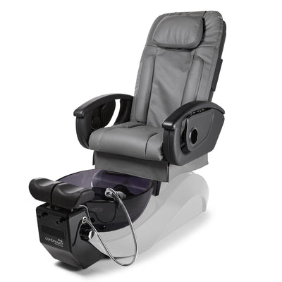 Le Rêve Pedicure Chair. Gray Color Seat, Diamond White Base And Smoke Resin bowl