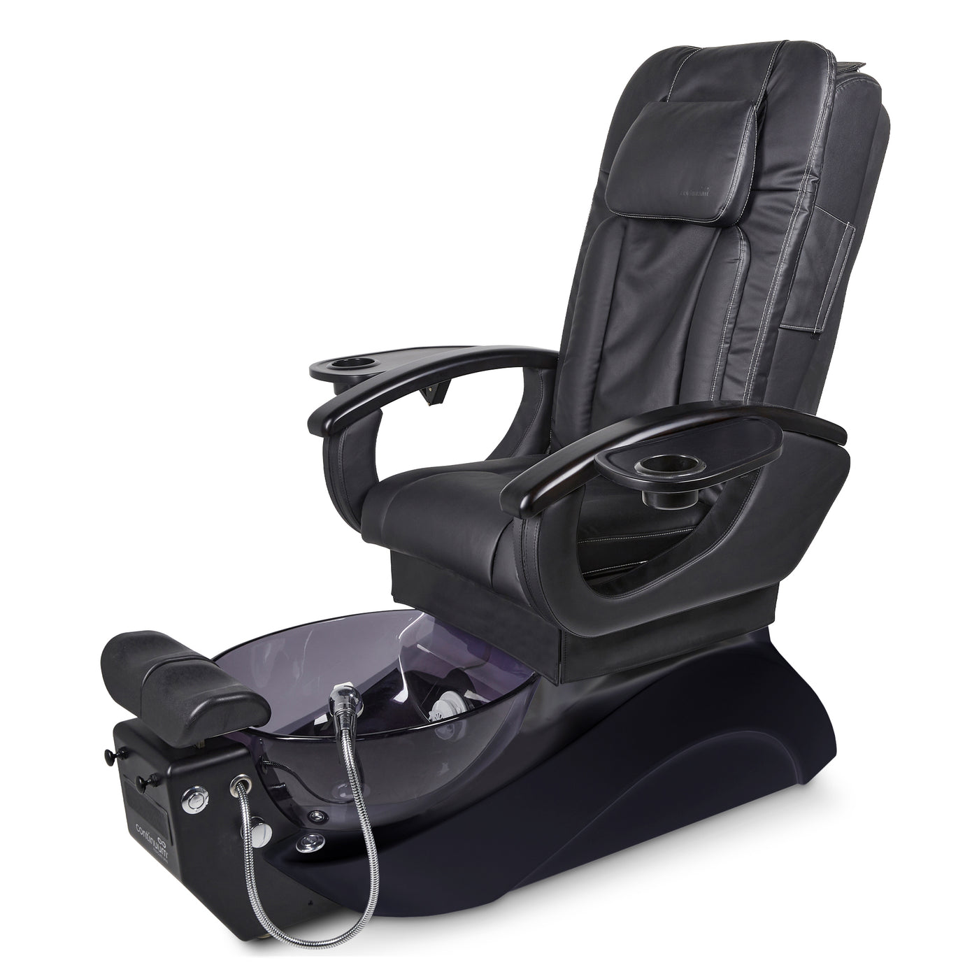 Le Rêve Pedicure Chair. Black Color Seat, Black Base And Smoke Resin bowl