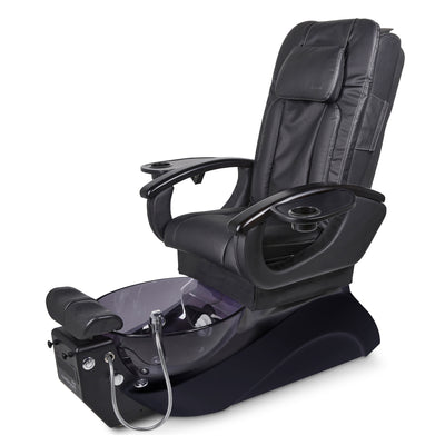 Le Rêve Pedicure Chair. Black Color Seat, Black Base And Smoke Resin bowl