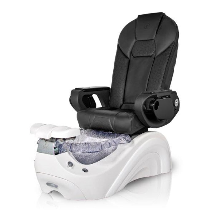 Dolphin WHITE Pedicure Chair, Black Seat 