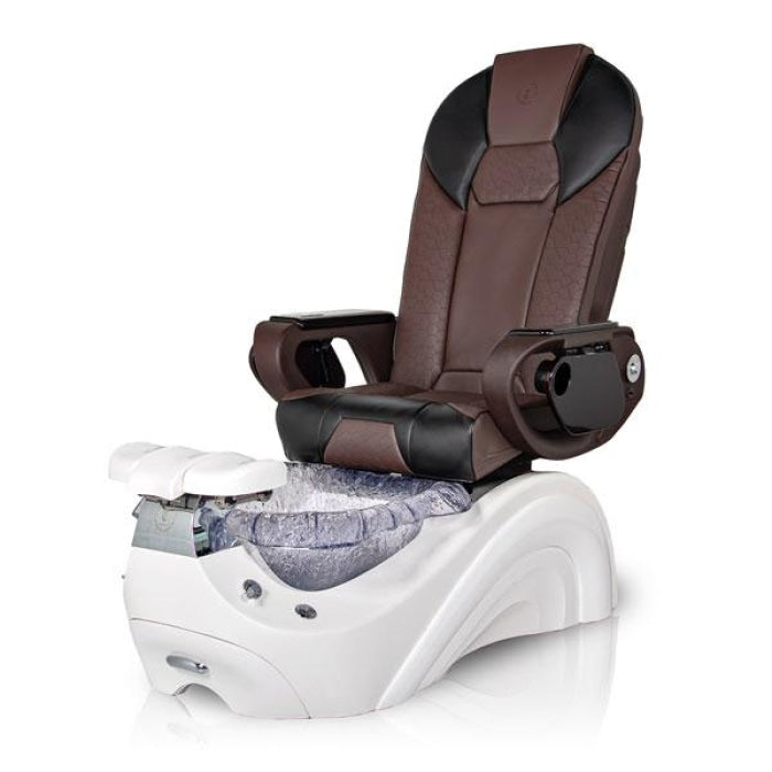 Dolphin WHITE Pedicure Chair, Chocolate/Black Seat 