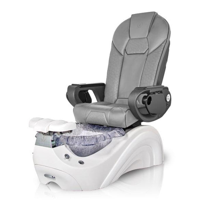 Dolphin WHITE Pedicure Chair, Gray Seat 