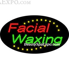 Oval Facial Waxing LED Sign