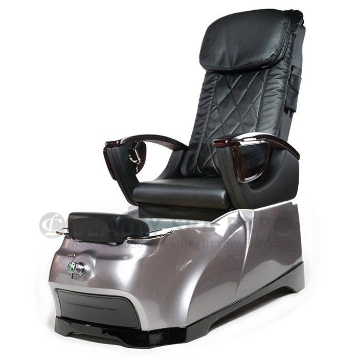 First Class Pedicure Chair. Black Seat with Silver Base