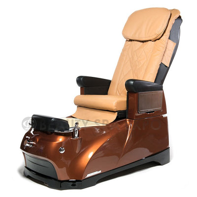 First Class Pedicure Chair. Cognac Color Seat with Brick Base