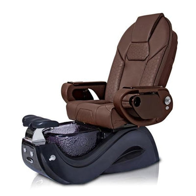 Gossip BLACK Pedicure Chair with Chocolate Throne Seat