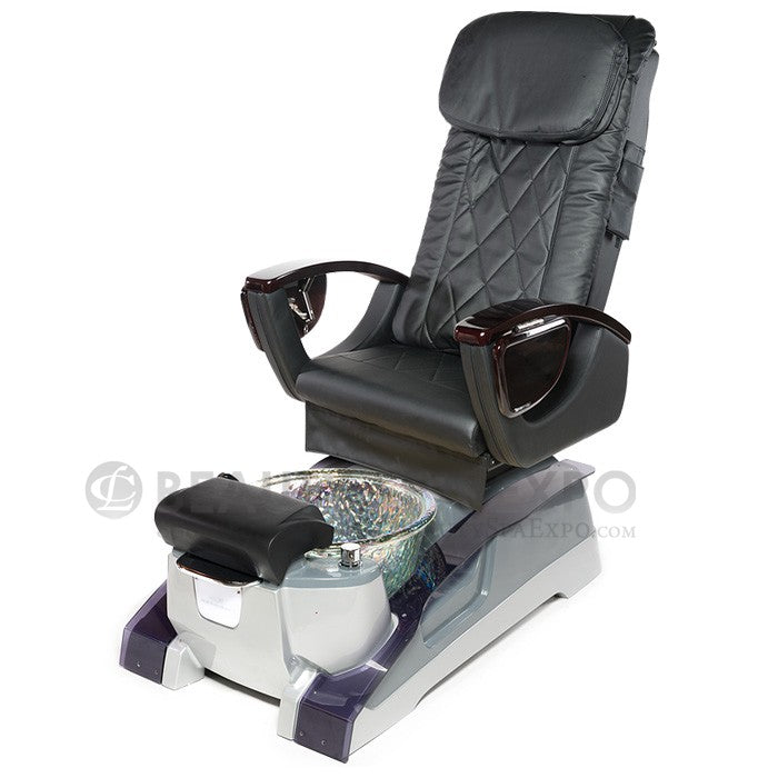 The signature model of Salon Tech, Impulse spa pedicure chair is the first pedicure / massage station combining the latest upscale decoratives, such as treated Aluminum and Venetian-color glass bowl. It is based on the most durable and sturdy fiberglass body.
