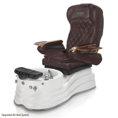 La Trento Pedicure Chair. 9660 Chocolate Seat & Pearl White Base 