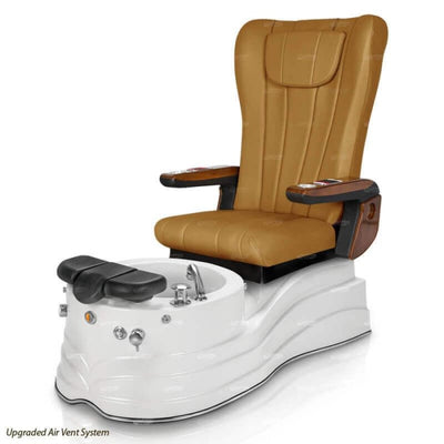 La Trento Pedicure Chair. 9621 Curry Seat & Pearl White Base