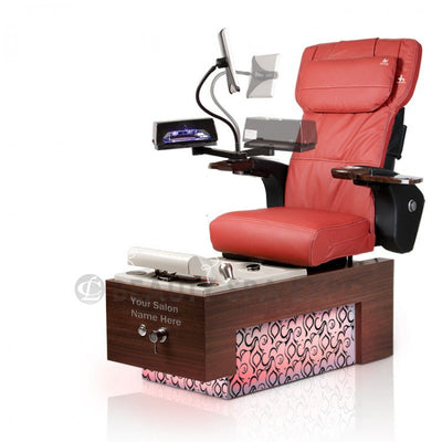 Legato Pedicure Chair includes light in base. Optional Legato Spa Chair colors are available. HT massage mechanism interchangeable tops. Always made in the USA from ANS.