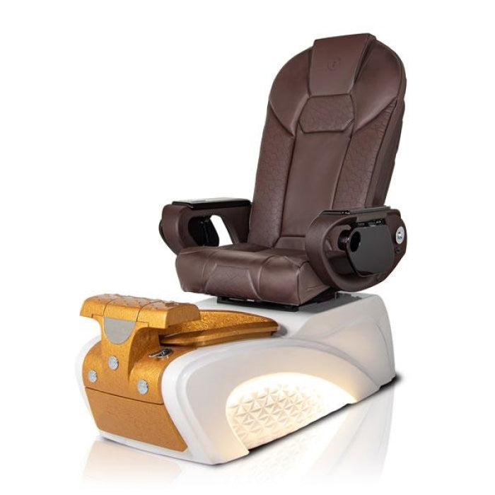 Milan GOLD Pedicure Chair. Throne Chocolate Seat
