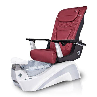 Murano SILVER Pedicure Chair. T Timeless Red Seat 