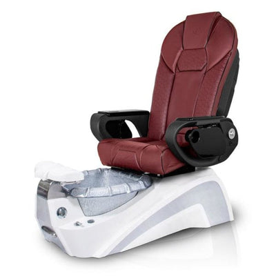 Murano SILVER Pedicure Chair. Throne Red Seat