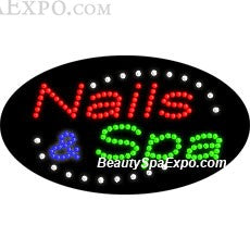 Oval Nails & Spa LED Sign