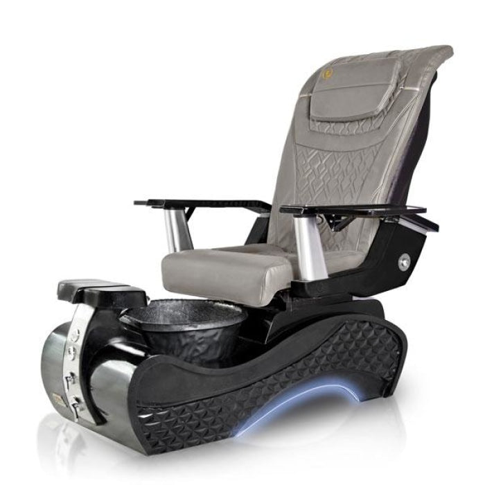 New Beginning 3D-BLACK-SWAN Pedicure Chair. T Timeless Gray Seat