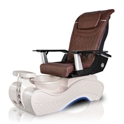 New Beginning 3D-SNOW-WHITE Pedicure Chair With T Timeless Chocolate Seat