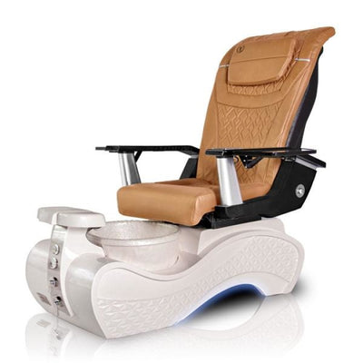 New Beginning 3D-SNOW-WHITE Pedicure Chair With T Timeless Mocha Seat