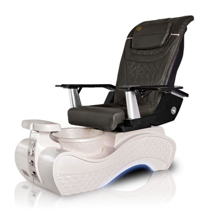 New Beginning 3D-SNOW-WHITE Pedicure Chair With T Timeless Black Seat